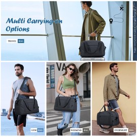 FIORETTO for Ryanair Cabin Bags 40x20x25, Travel Underseat Hand Luggage Bag with Removable Wet Pocket, Carry on Weekend Overnight Holdall Bag with 5 Compartments for Women & Men 20L Grey