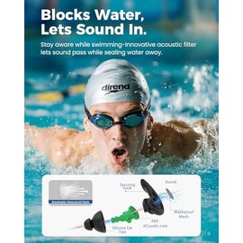 Tapones para la natación – 2 pares de tapones de silicona suave reutilizables impermeables para adultos y hombres y mujeres, ajuste personalizado para