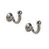 Satin Silver Tieback Hooks. per pair