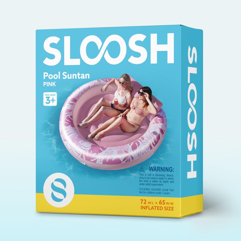 SLOOSH Inflatable Tanning Pool Lounger Float,72" x 65" Pool Floats