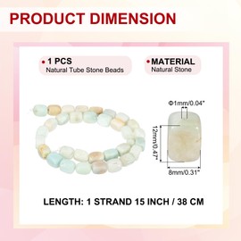 PATIKIL 12x8mm Natural Stone Gemstone Beads for Jewelry Making, 1 Strand 15"/38cm Cuboid Loose Spacer Beads Crystal Agate Beads for Bracelet Necklace DIY Art Craft, Light Moss Green