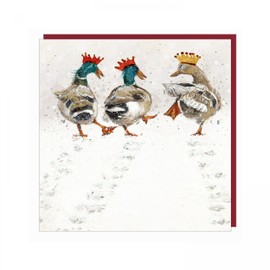 Charity Christmas Cards - The Boxing Day Stroll Festive Ducks with Flitter Details - Eco-Friendly & Recyclable - Pack of 6 Cards - By Artbeat