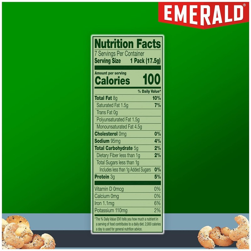 Emerald Nuts, Salt & Pepper Cashews, 100 Calorie Packs, 7