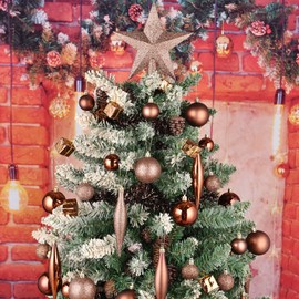 30ct Halloween Ball Ornaments, 2.36" Shatterproof Tree Decorations, Perfect Hanging Ball for Indoor/Outdoor Holiday Christmas Party Decor (Brown)