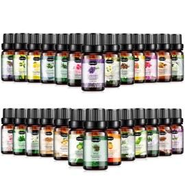 Essential Oils Set, Aromatherapy Essential Oil Kit for Diffuser, Massage, Skin Care (26 x 5ml) - Eucalyptus, Lavender, Tea Tree, Peppermint, Lemongrass, Frankincense, Cinnamon, Sandalwood
