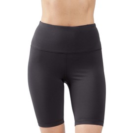 90 Degree by Reflex - Pantalones cortos de yoga Power Flex, Negro 9" acanalado, Small
