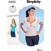 Simplicity US8882H5 Sewing Pattern S8882 Misses' Gertie Top, Various, White