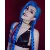Jextech Peluca Jinx Doble Trenza 100cm League Of Legends Cosplay