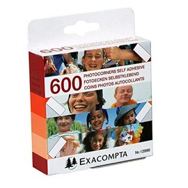 Exacompta 12990E, 1 Confezione Da 600 Angolini Adesivi, Termoretraibile Da 10, Per Incollare Foto o Cartoline In Album Fotografici, Scrapbooking, Album Diario