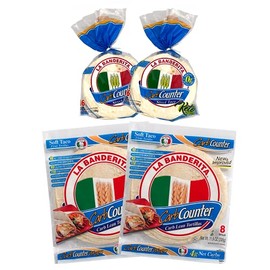 La Banderita Carb Counter Variety Pack | 4.5" & 8" Flour Tortillas |Low Carb |Keto Friendly| 2 Packs of 4.5" & 2 Packs of 8"