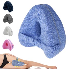 Alignment Pillows for Side Sleepers,2025 New Hip Alignment Pillow, Knee Pillow for Side Sleepers Heart-Shaped Memory Foam Pillows for Leg and Knee Hip Supports with Adjustable Strap Light Blue