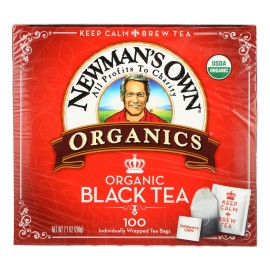 Newman's Own Organics Organic Ceylon Black Tea 100 Bulk Loose Leaf Bags Health-Blended Case of 5