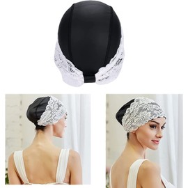 Swim Cap, Women's, Swimming Cap, Lace, PU, Floral Pattern, For Adults, Loose, Pool, Beach, Hot Springs, Swimming Cap, Summer, Fashionable