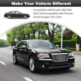 CheroCar for Chrysler Steering Button Trim Cover ABS Decoration Interior Accessories for Chrysler 300/300C 2010-2014,for Chrysler Grand Voyager 2011-2014 (Carbon Fiber)