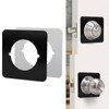 Door Knob Backing Plate Square, 2Pcs Door Knob/Deadbolt Reinforcement Plate Black Door Handle Cover Filler Fixing Repair Backplate
