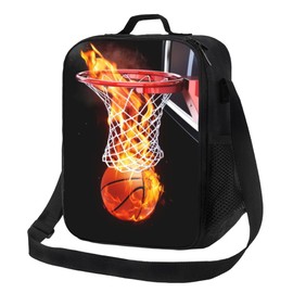 Gaakvrr Basketball Lunch Bag for Boys, Insulated Lunch Bag for Adult Teens Girls, Reusable Portable Lunch Box Cooler Tote Waterproof Lunch Container for School Office Picnic