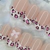 Pink Leopard Handmade Nail Tips - Square S / 핑크