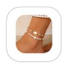 Asphinien Bohemian Beaded Anklets Set Multilayered Shell Starfish Conch Turtle