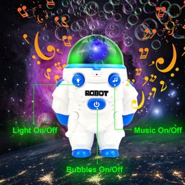 Birthday Toys Gifts for 1 2 3 4 5 Years Old Boys & Girls – Outdoor Indoor Bubble Machine Blower Maker for Kids with Lights and Music – First Christmas Birthday Gifts for Toddler Boys 12 18 Months