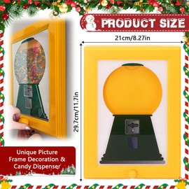 Handy Candy Frame Dispenser, Wall Mounted Sweet Dispenser Picture Frame, Hanging Gumball Machine Art, Cute Hanging Frames for Creative Desktop Ornaments and Holiday Gifts