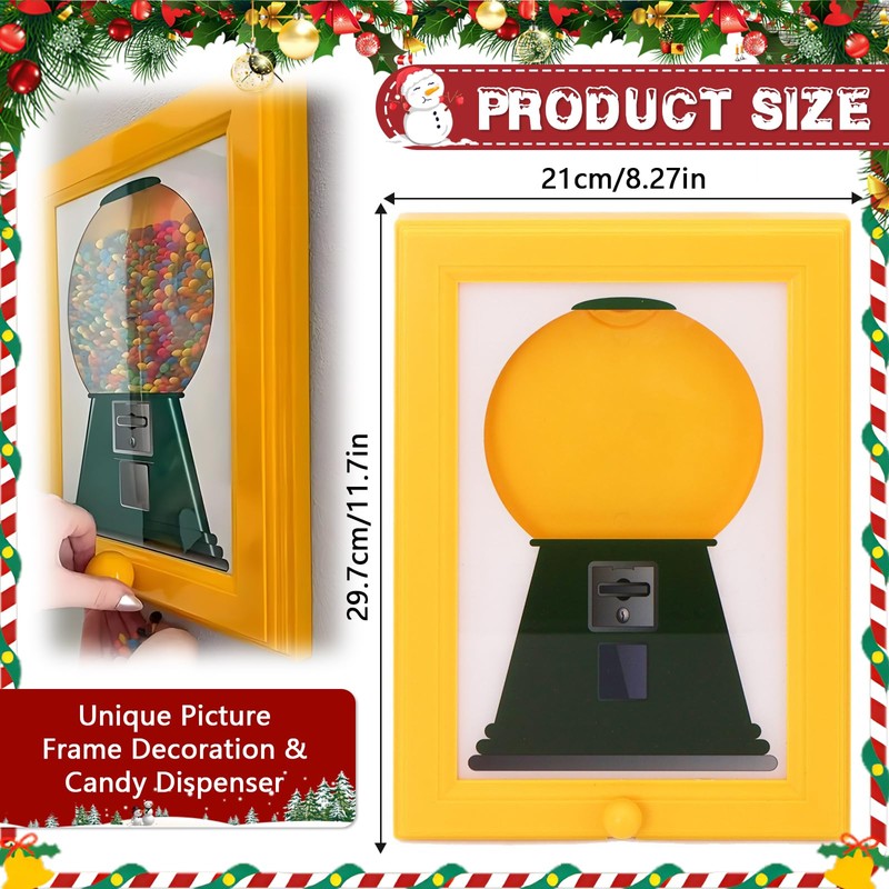 Handy Candy Frame Dispenser, Wall Mounted Sweet Dispenser Picture Frame,