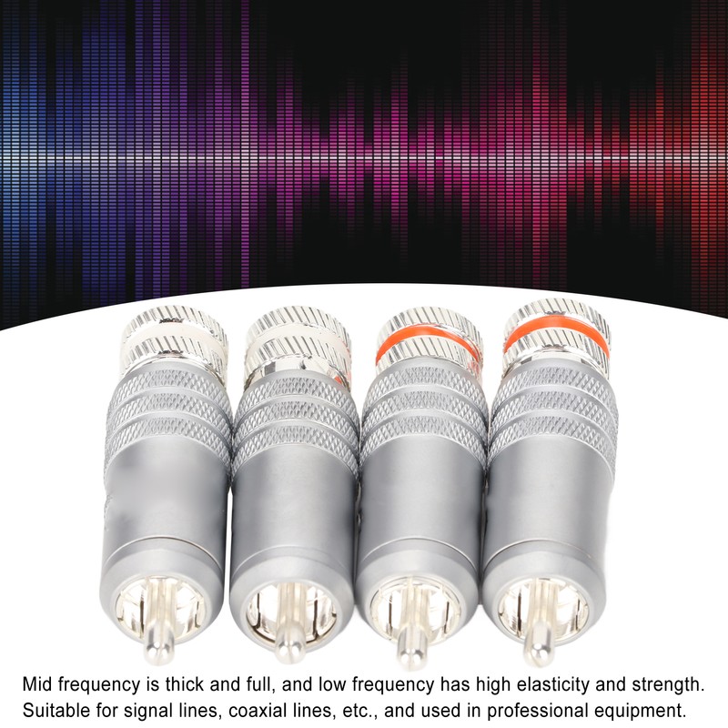 4pcs RCA Plug Silver Plated HIFI Solder RCA Connector Accommodates