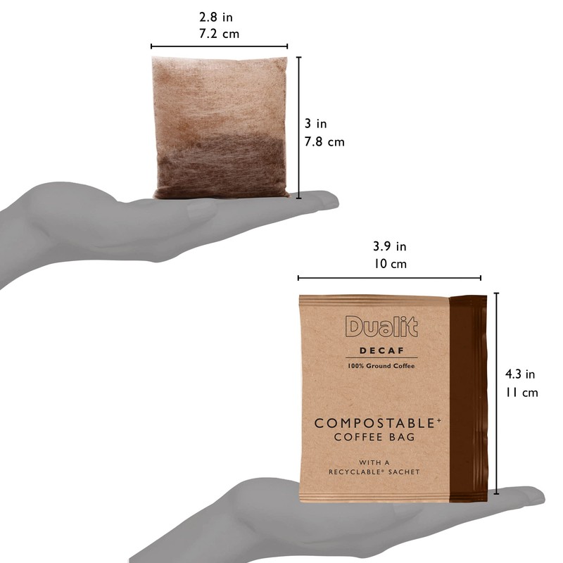 50 Premium Decaf Coffee Bags by Dualit - Compostable Coffee