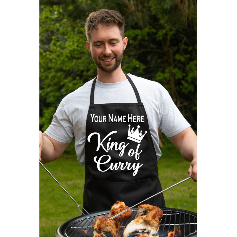 Print4U Personalise This Apron King Of Curry Any Name Here