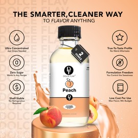 Dolce Flav Peach Extract – 8 Ounce Oil-Soluble Kosher, Sugar-Free, Concentrated Juicy Peach Flavoring for Baking, Chocolates & Desserts