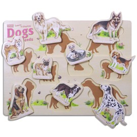 Preschool Learning Activities: Montessori Pegged Puzzles, Wooden Puzzles for Toddlers Dog, Enhance Skills, Pets Wooden Puzzles - Play Room Essentials & Learning Puzzles - Ideal Preschooler Toy.