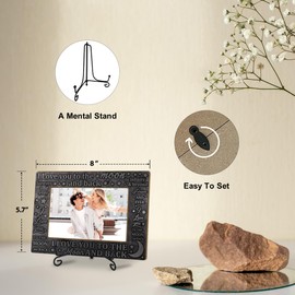 HONPHAX Couples Picture Frame, Valentine's Day Gifts for Girlfriend Boyfriend, I Love You To The Moon And Back, Love Anniversary Picture Frame, 4 x 6 Photo/FrameS04