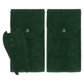 DODAMOUR 2 Pack Travel Watch Case, Green Watch Travel Pouch in Soft Pebble Fleece with Removable Insert, Protective Sleeve for Men Women