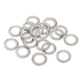 PATIKIL M14 External Tooth Lock Washers, 20Pcs 304 Stainless Steel Serrated Locking Washers Assortment Kit for Mechanical Equipment Retaining Clips Fasteners, Silver