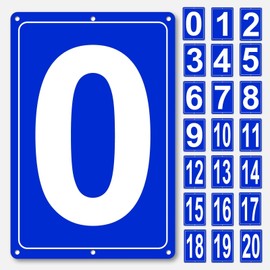 Numbered Sign 0, Aluminum Number Signs for Tennis Court, 12x8 inches Signage for Parking Lots and Public Spaces, Weatherproof and Easy to Install Metal Signs