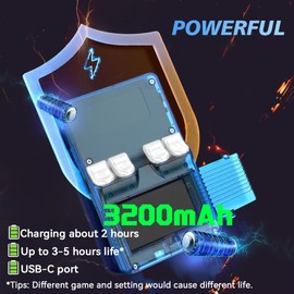 EWDGOES R36S Plus Handheld Game Console 4.0-in 720 * 720 IPS OCA Screen RK3326 3000mAh r36splus with Portable Case Lake Blue-64GBVer.