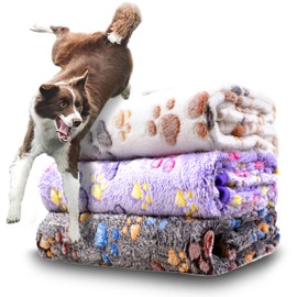 Dog Blankets for Medium Large Dogs Washable, 3 Pack Pet Blanket Washable 41" x 31", Fuzzy Soft Puppy Blanket Throw Cover for Kennel Crate Bed, Blanket for Dogs, Pet Blankets for Dogs