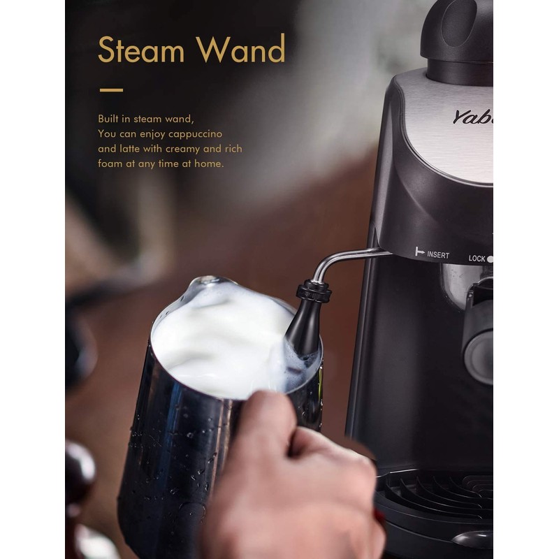 Yabano Espresso Machine, 3.5Bar Espresso Coffee Maker, Espresso and Cappuccino