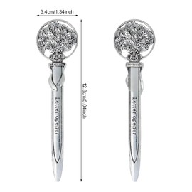 Honbay 2PCS Antique Letter Opener Knife Letter Opening Tool Zinc Alloy Envelope Slitter Metal Envelope Opener Sword Envelope Open Tool Mail Opener for School Home Office Mail Supplies (Silver)