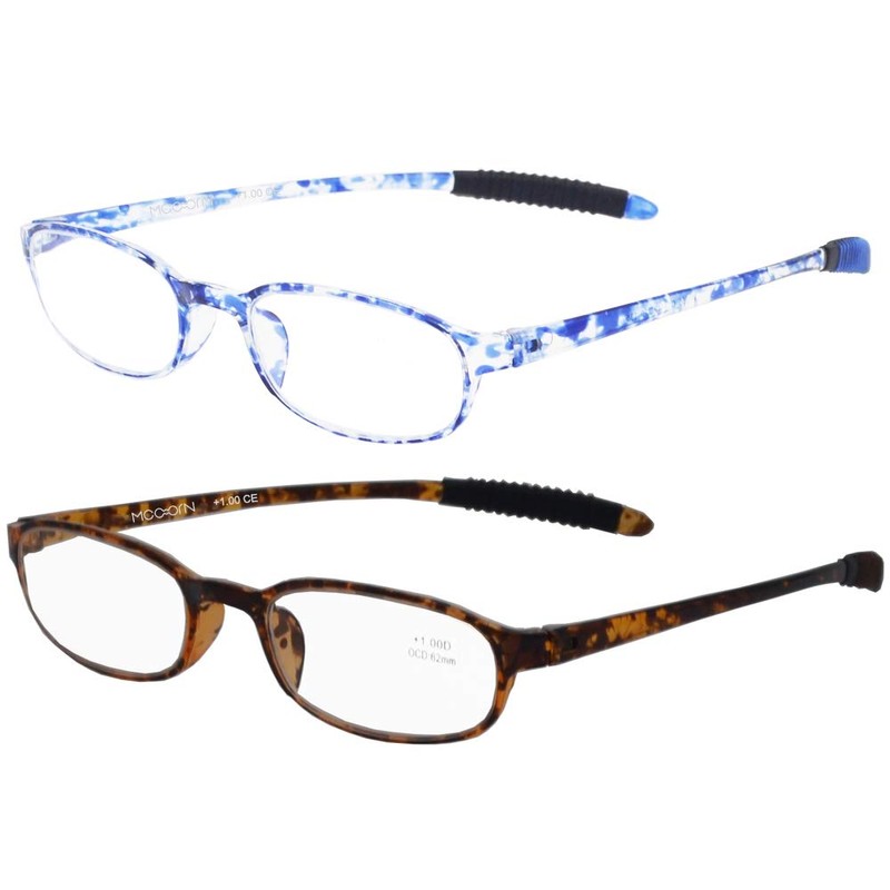 Mcoorn Lightweight Reading Glasses,Flexible(Memory Plastic) Readers,Unbreakable reading for Men and