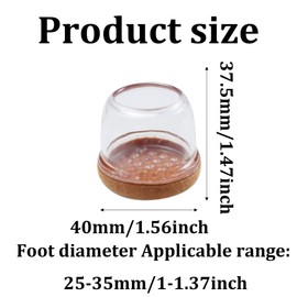 PDETVEO 16pcs Silicone Chair Leg Floor Protectors, Felt Covers Pads Noise Reduce Scratch, Clear Caps for Hardwood Floors, Furniture (Large, Fit 1"-1.37")