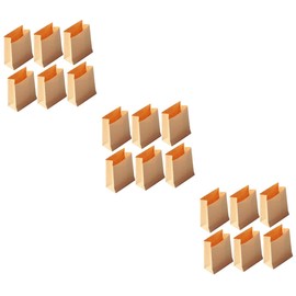 SAFIGLE 18 Pcs Dollhouse Paper Bag Small Paper Bag Ornament Kits Miniature Paper Bags Click and Carry Grocery Bag Carrier Grocery Store Kraft Bags Paper Wrapping Bags Candy Kraft Paper Bag