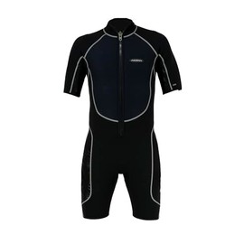 AKONA Men's 2.5mm Shorty Wetsuit with Front Zipper. Scuba, Snorkeling, Paddle Boarding, Kayaking, Surfing - Large