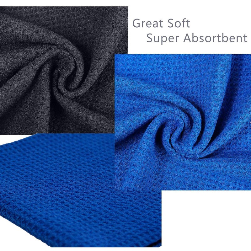 Vetoo Tri-fold Golf Towel | Premium Microfiber Fabric | Waffle