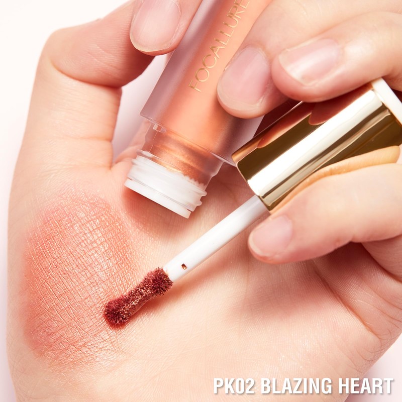 FOCALLURE Shimmer Liquid Highlighter, Smooth Cream Formula and Non-greasy Finish,Delivers