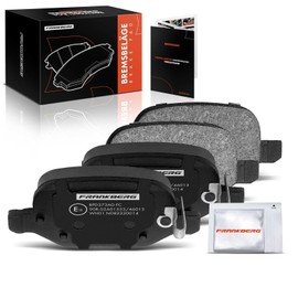 Frankberg 4x Brake Kit Brake Disc Pad with Brake lubricant Rear Axle Left Right Compatible with 500L 351 352 0.9L-1.6L 2012-2024 Replace# 77366456