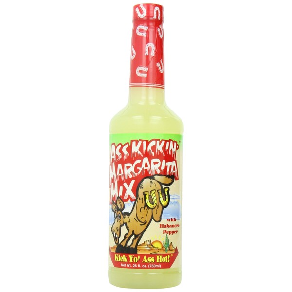 Ass Kickin - Margarita Mix with Habanero Pepper - 26oz. (3 Pack) - Perfect Spicy Margarita Mix - Just Add Your Favorite Tequila, Pour in to Your Margarita Glasses and Enjoy