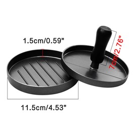 LVYKING Burger Press, Round Hamburg Mold for Burger and Meat, Aluminum Non-Stick Burger Patty Maker for Kitchen BBQ Grill, Black Handle