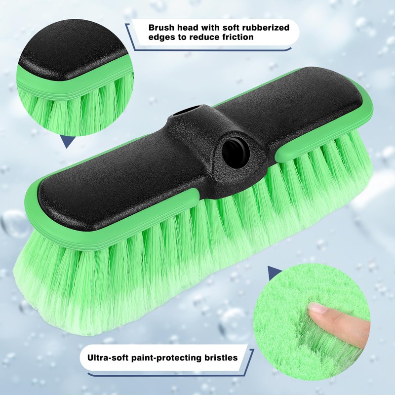 Liqmeivre 10" Car Wash Brush Head,Scrub Brush Attachment for Extension
