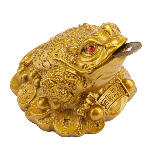 Wschic Lucky Money Frog,Feng Shui Toad Coin Chinese Charm for Prosperity Home Decoration Gift