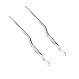 2pcs Kitchen Tweezers Long Tweezers Cooking Tongs Stainless Steel Kitchen Serving Tongs Professional Cooking Tweezers BBQ Fish Bone Pig Hair Camping Outdoor